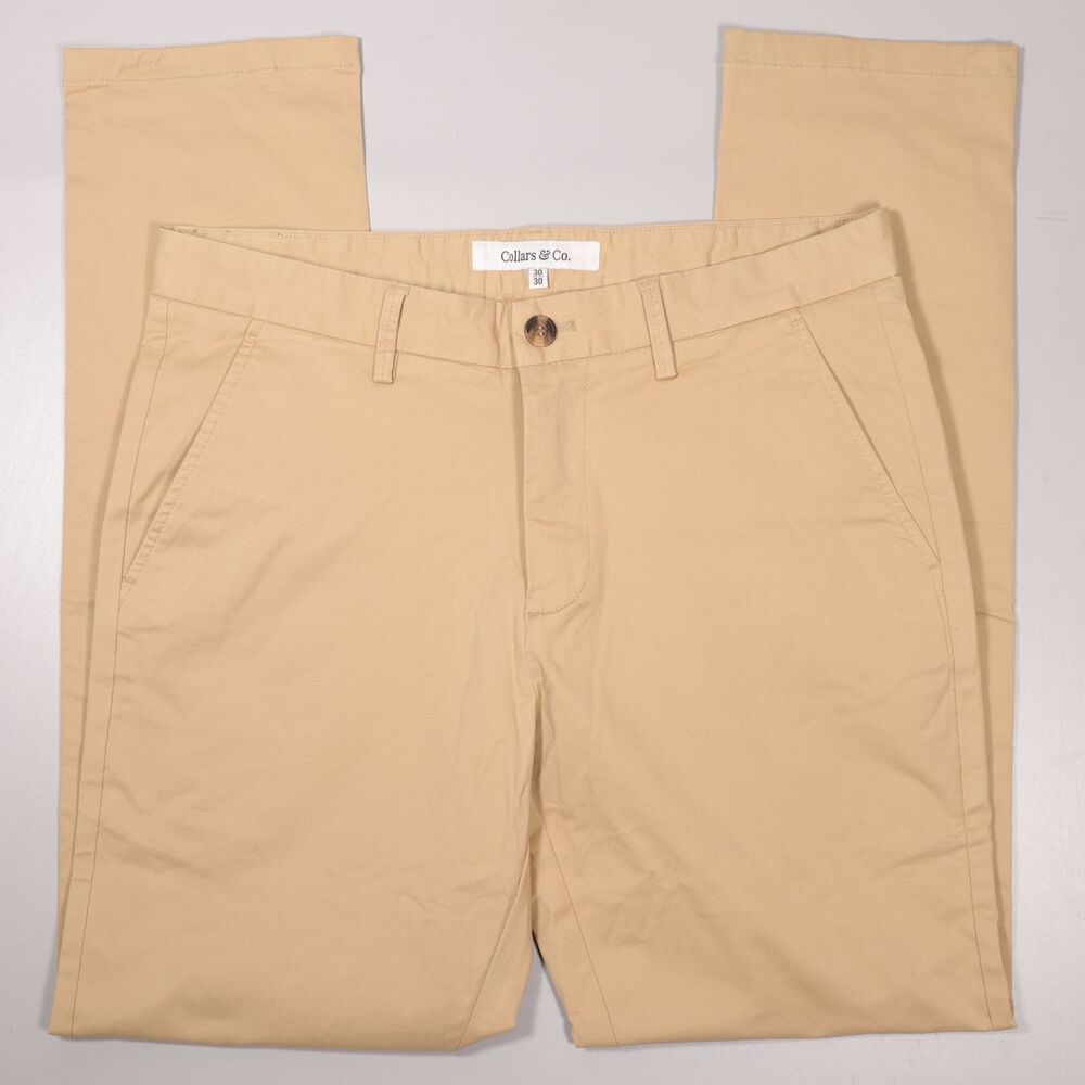 Collars & Co. Men’s Beige Chino Pants — Slim Straight Fit